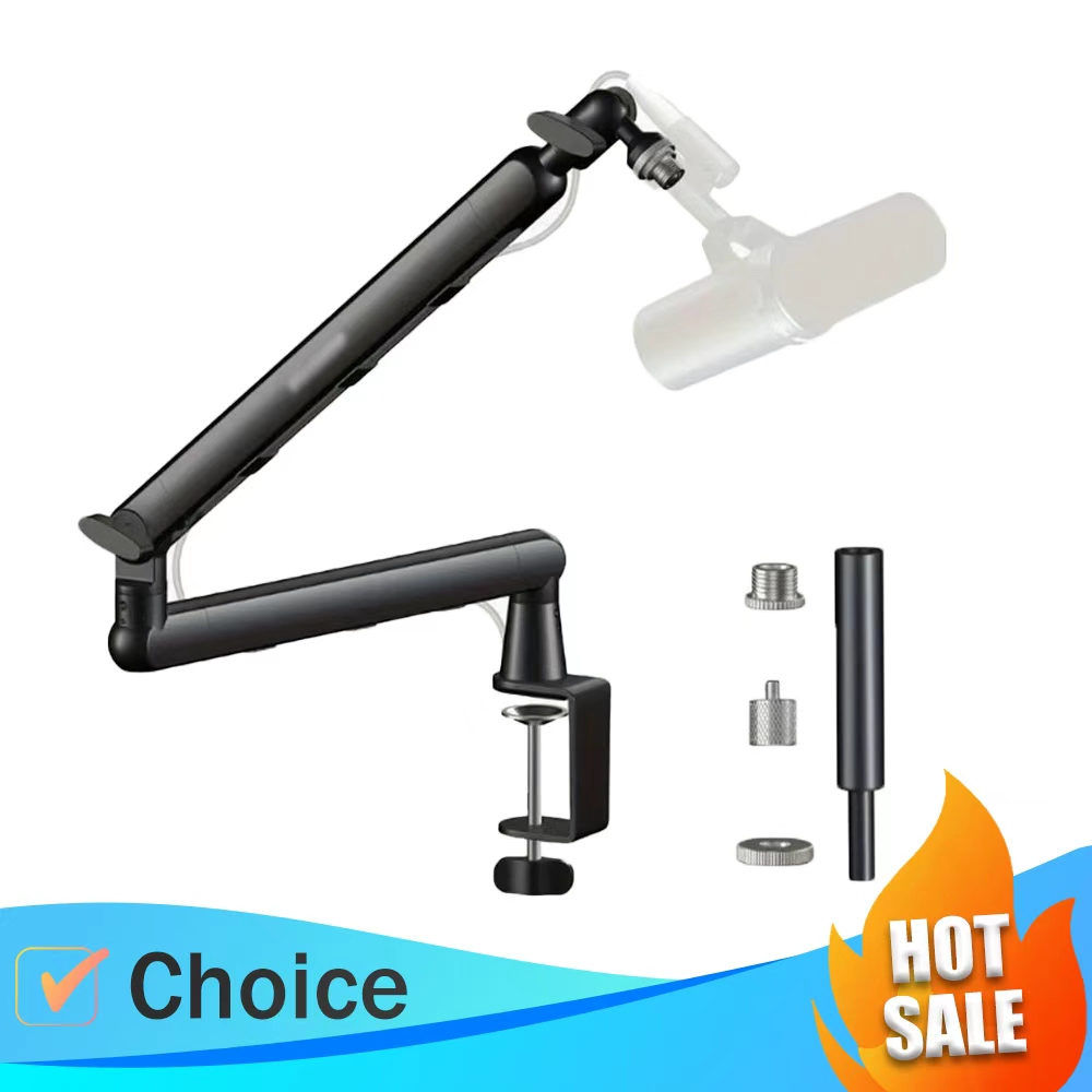 Desk Setup Blue - Microphone Arm,AK-55 Desk Low Profile Metal