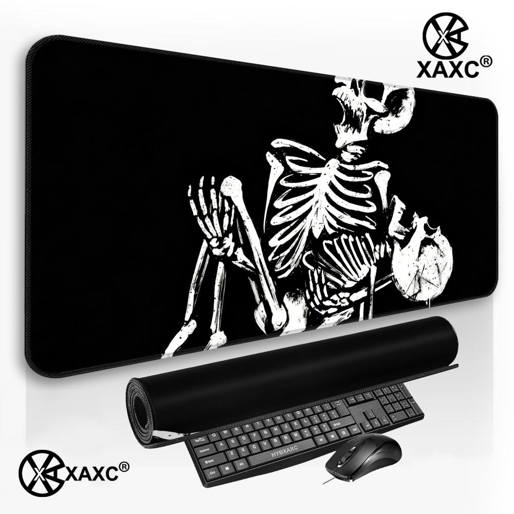 Desk Setup Dark - Skull Mouse Pad Dark Ink Desk