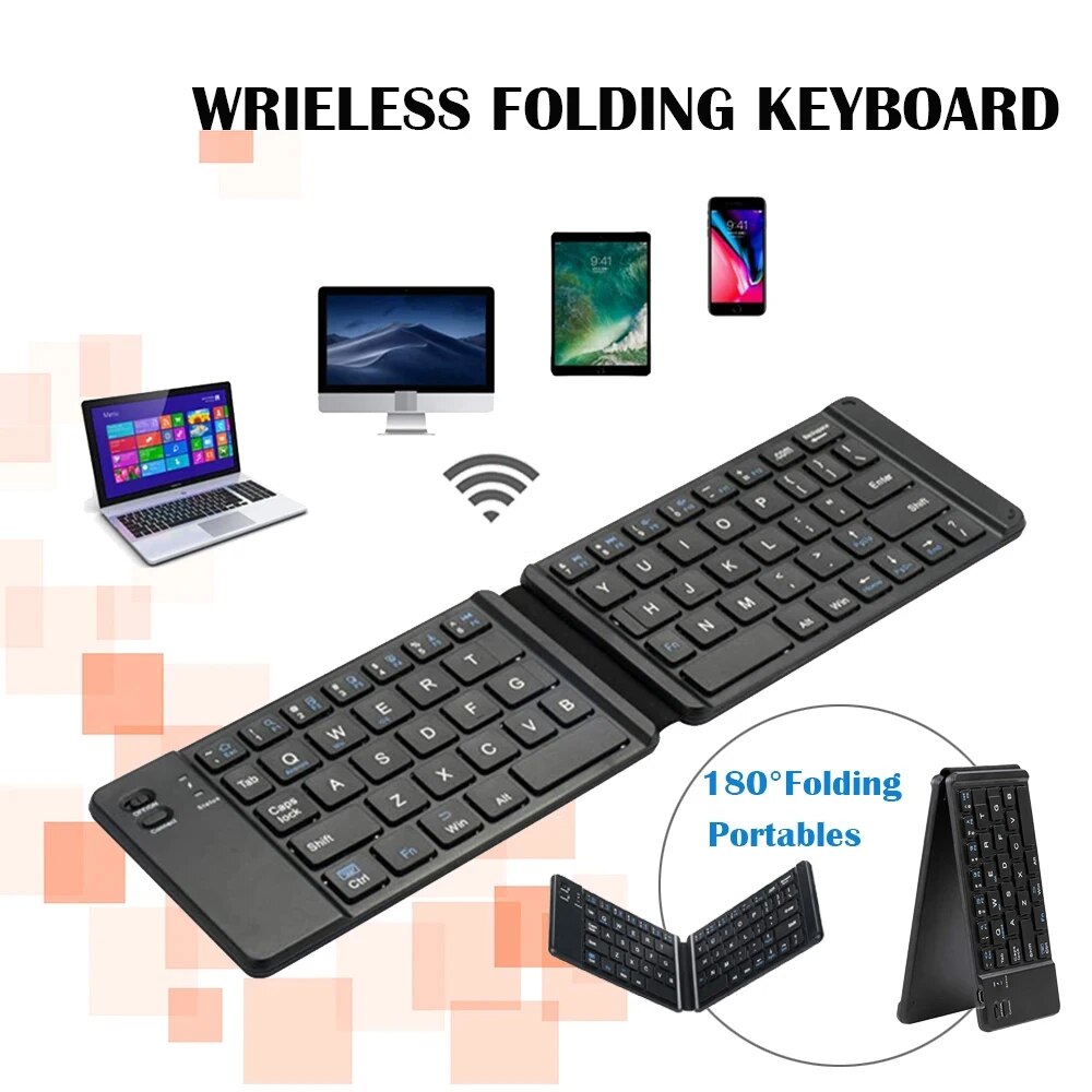 Desk Setup Ipad - Folding Bluetooth Keyboard For IPAD Mobile
