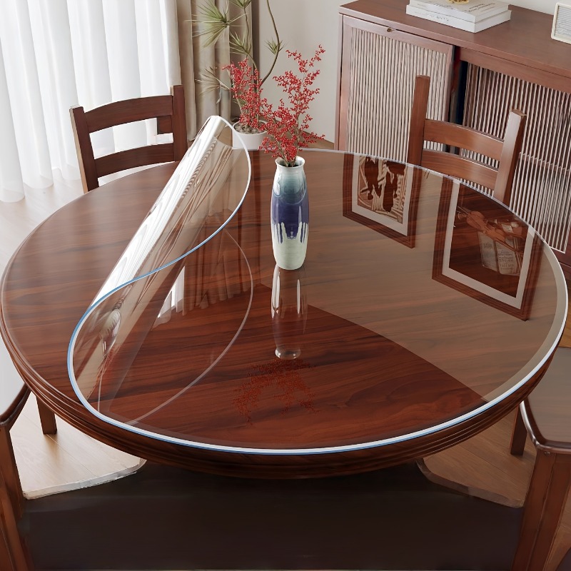 Desk Setup Wallpaper - Round Clear PVC Table Cloth Protector