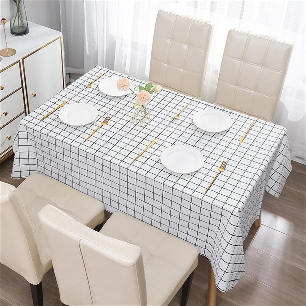 Desk Setup Wallpaper - Nordic Style Grid Printed Household Waterproof