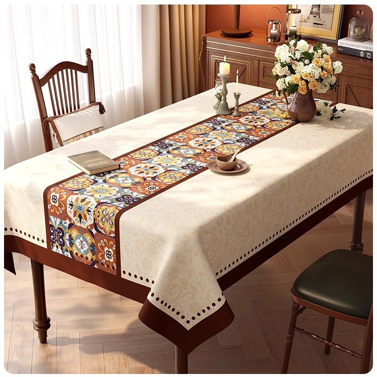 Desk Setup Wallpaper - Bohemian Mandala Pattern Tablecloth Retro Ethnic