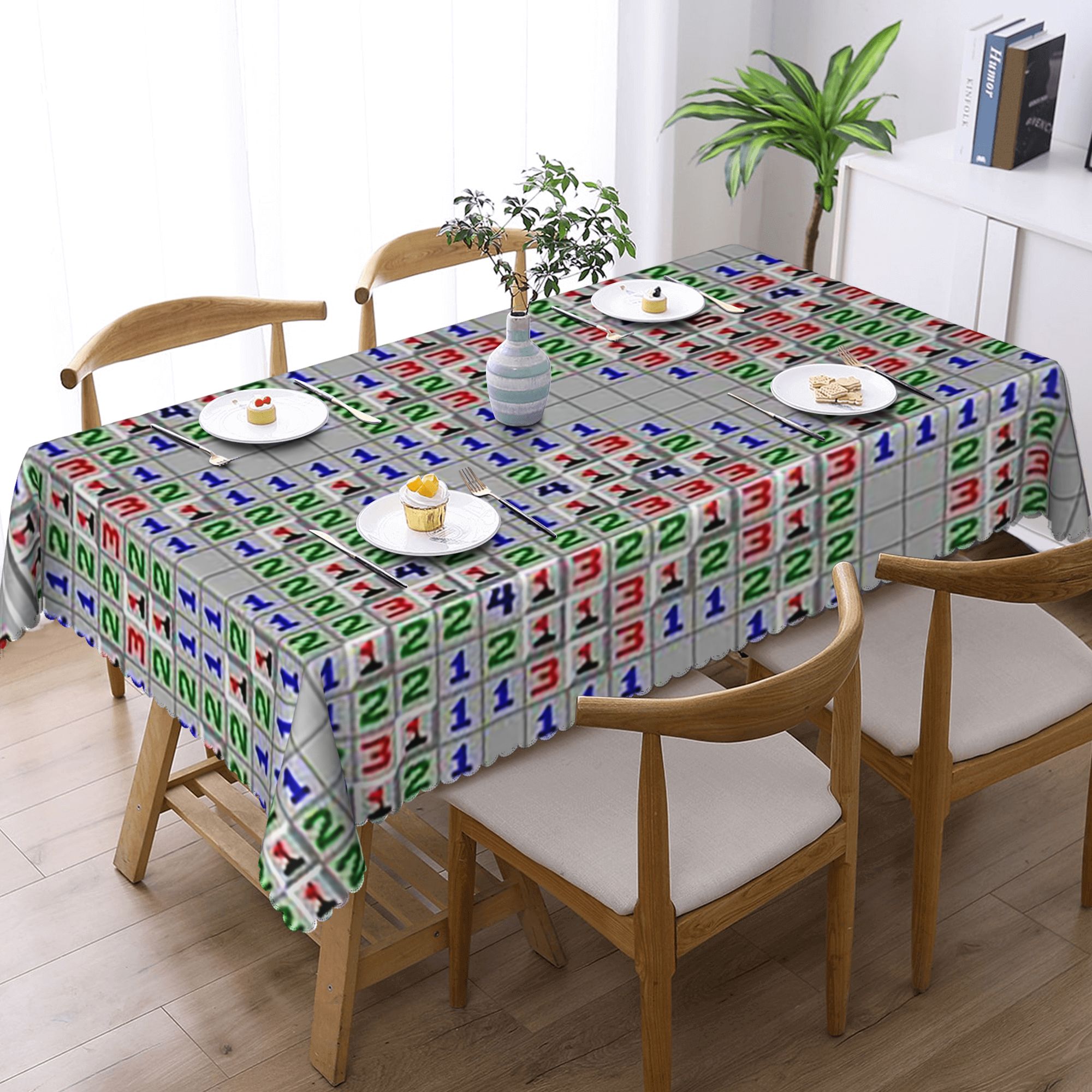 Desk Setup Wallpaper - Custom Minesweeper Fun Game Rectangular Tablecloth