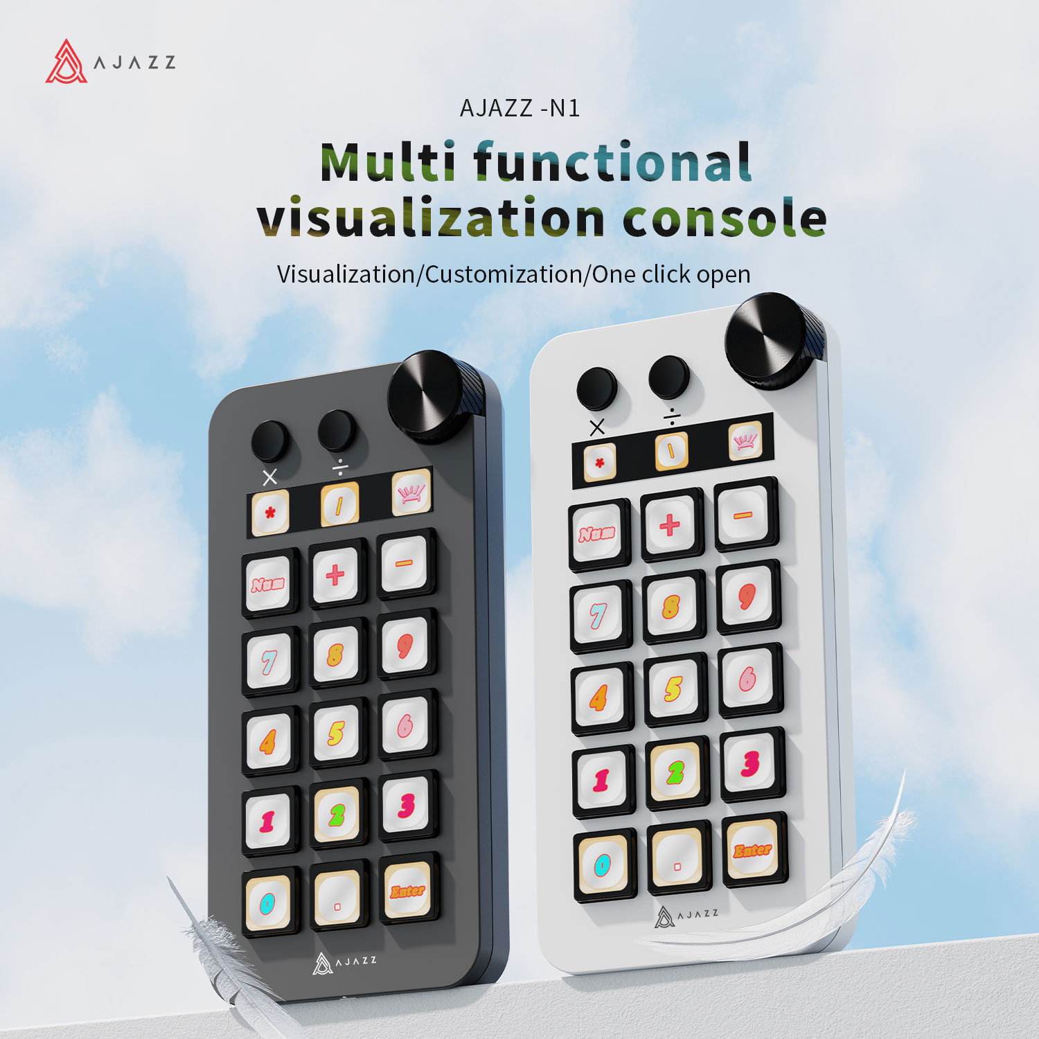 Desk Setup Programmer - Ajazz N1 Programmable Macro Keyboard Multifunctional
