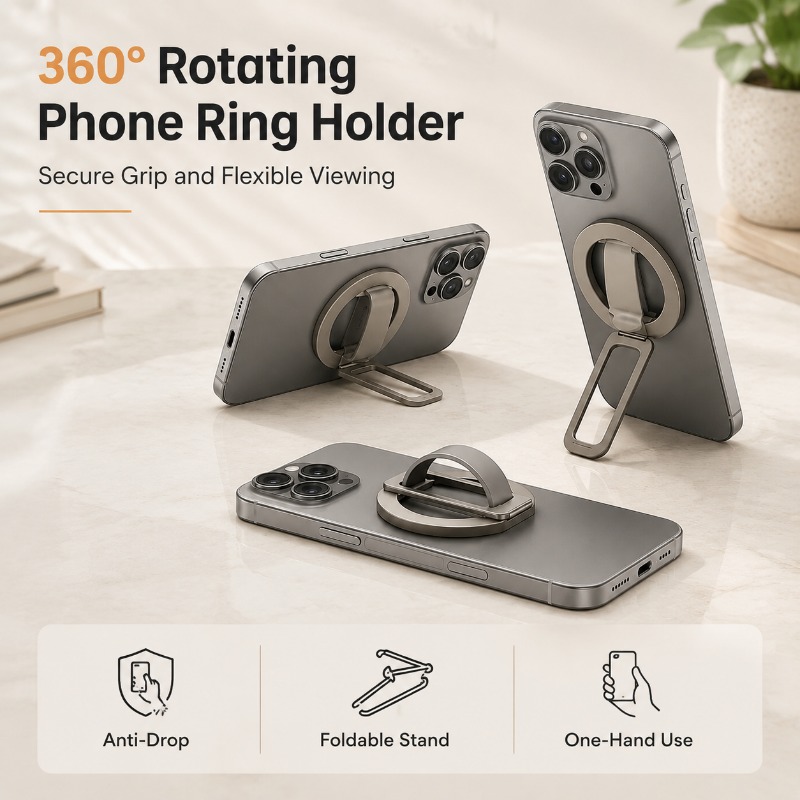 Desk Setup Stand - Silicone Magnetic Wristband Phone Holder for