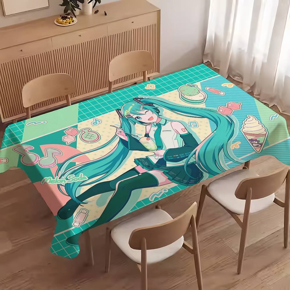 Desk Setup Wallpaper - Cartoon H-Hatsunees Cute M-Mikuu Table Cloth