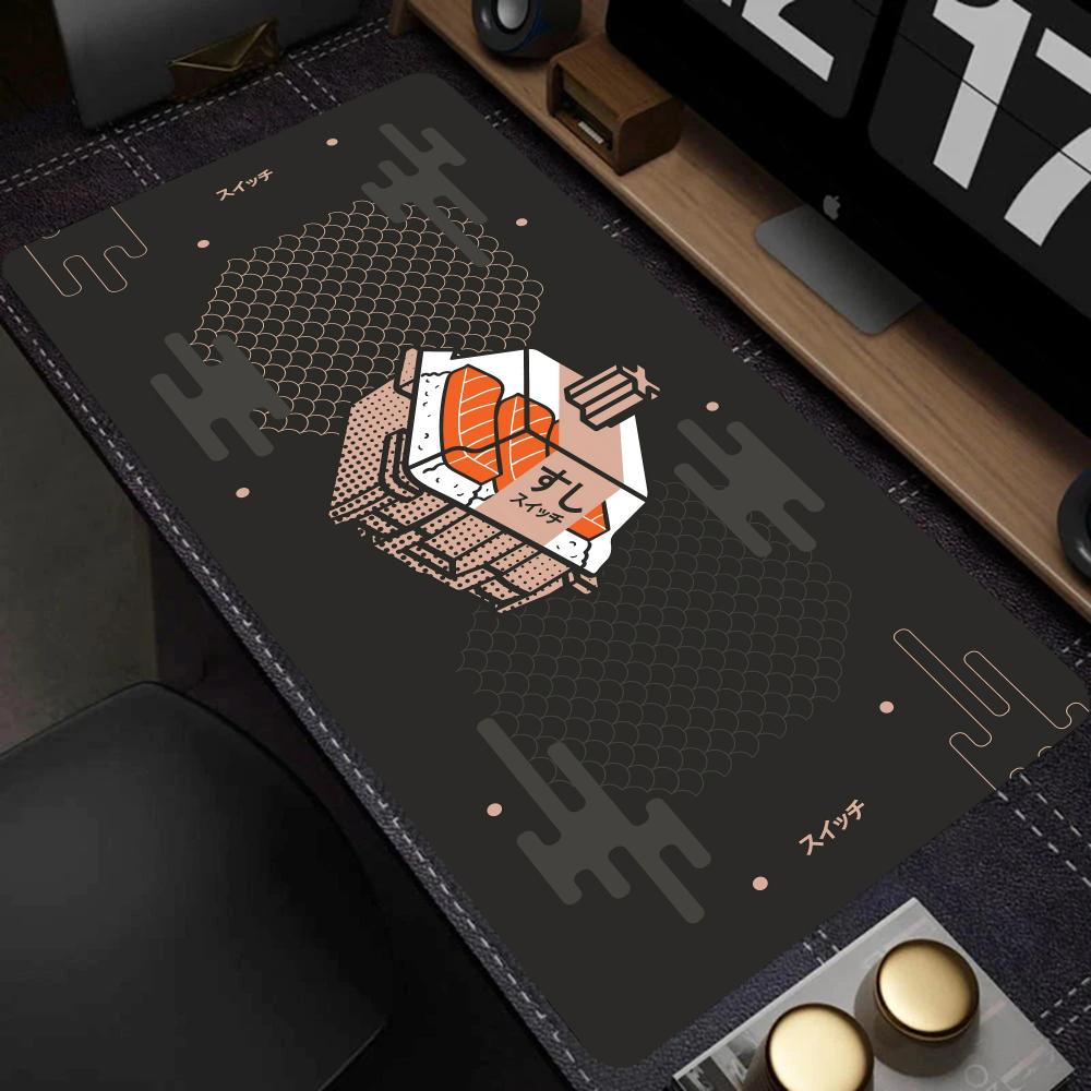 Desk Setup Gaming And Work - Tech Abstract Pattern Large Mouse Pad,
