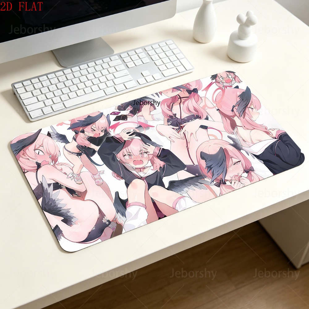 Desk Setup Blue - Blue Archive Koharu Shimoe Large Gaming