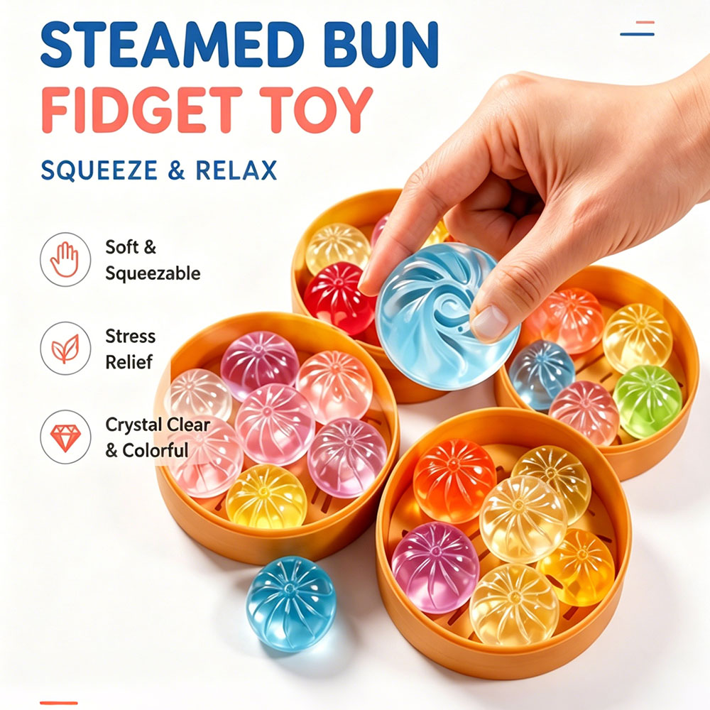 Desk Setup Room - Kawaii 5Pcs Crystal Dim Sum Squishy