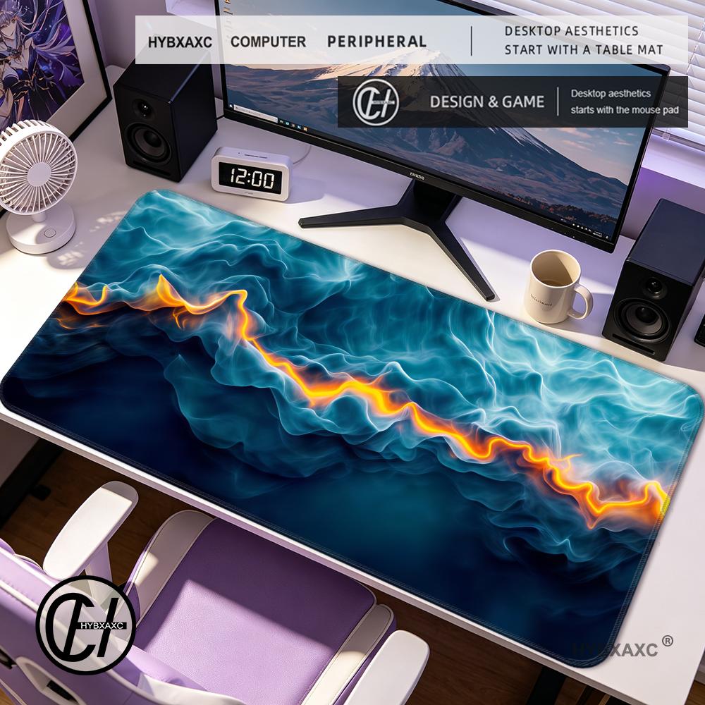 Desk Setup Gadgets - HYBXAXC Abstract Fluid Gaming Mouse Pad