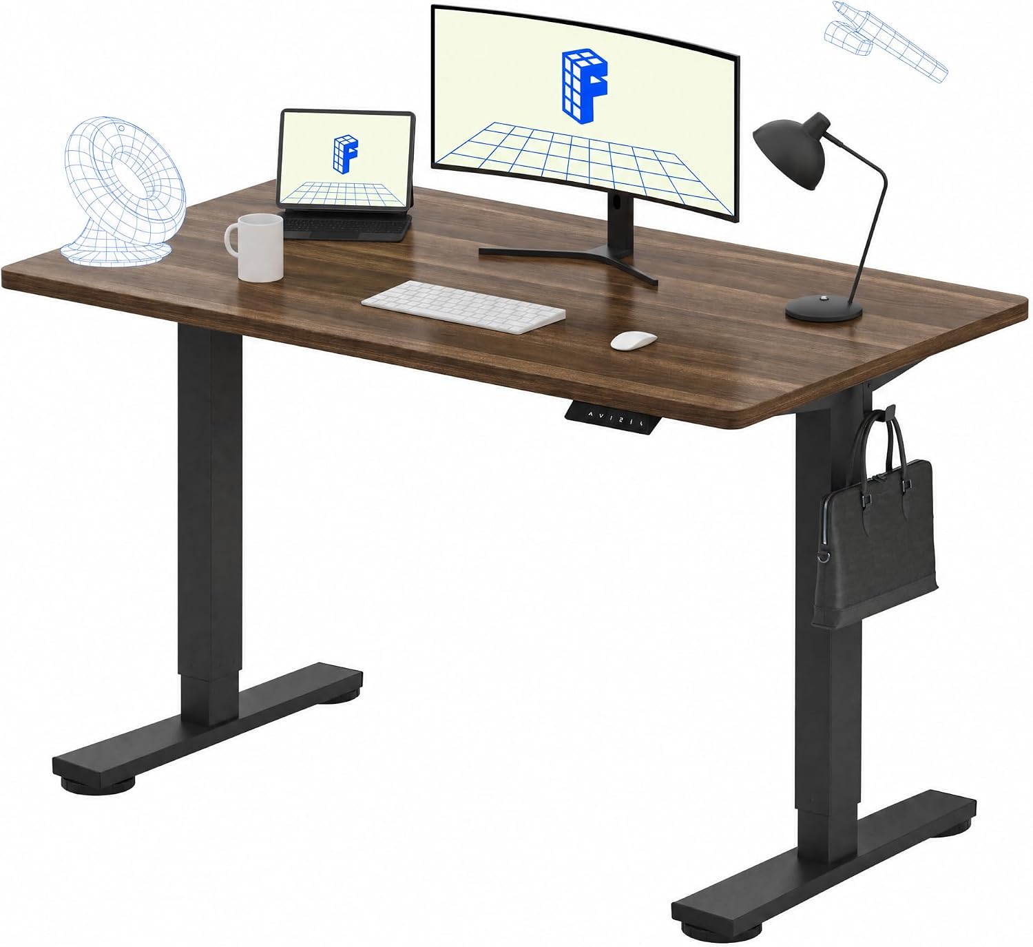 Setup Desk Monitor - Electric Standing Desk 48
