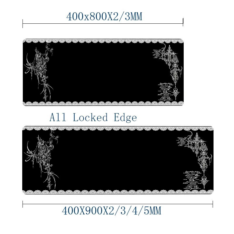 Mouse Pad Dark Style Lace Edge - Desk Setup Dark ulasan dan harga