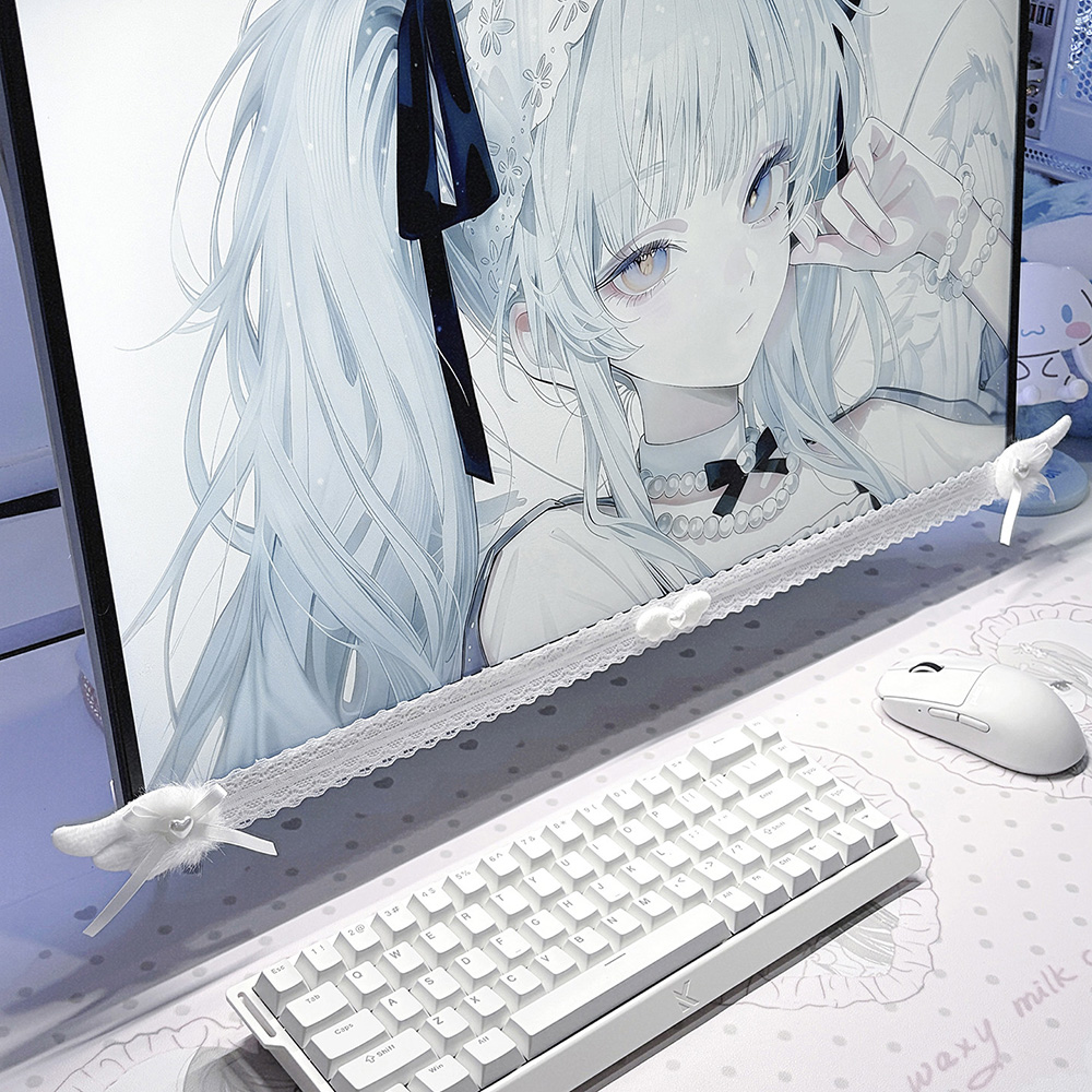 New Screen Decor White Lace Mo - Setup Desk Monitor ulasan dan harga
