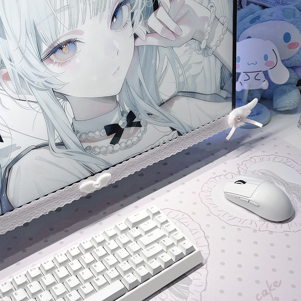 New Screen Decor White Lace Mo - Setup Desk Monitor ulasan dan harga