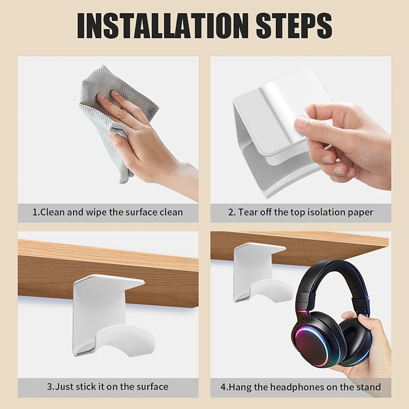 Universal Headphone Stand Adhe - Desk Setup Stand ulasan dan harga