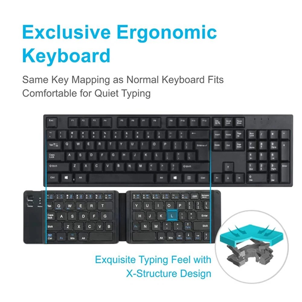Folding Bluetooth Keyboard For - Desk Setup Ipad ulasan dan harga
