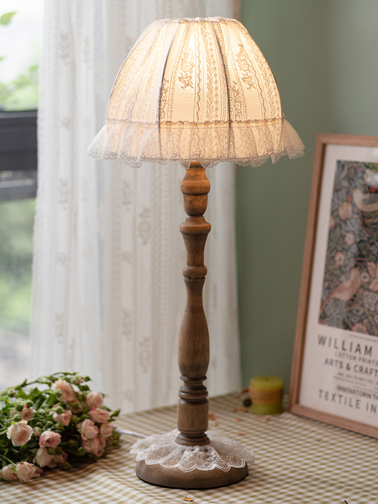 European Solid Wood Table Lamp - Desk Setup Wallpaper ulasan dan harga