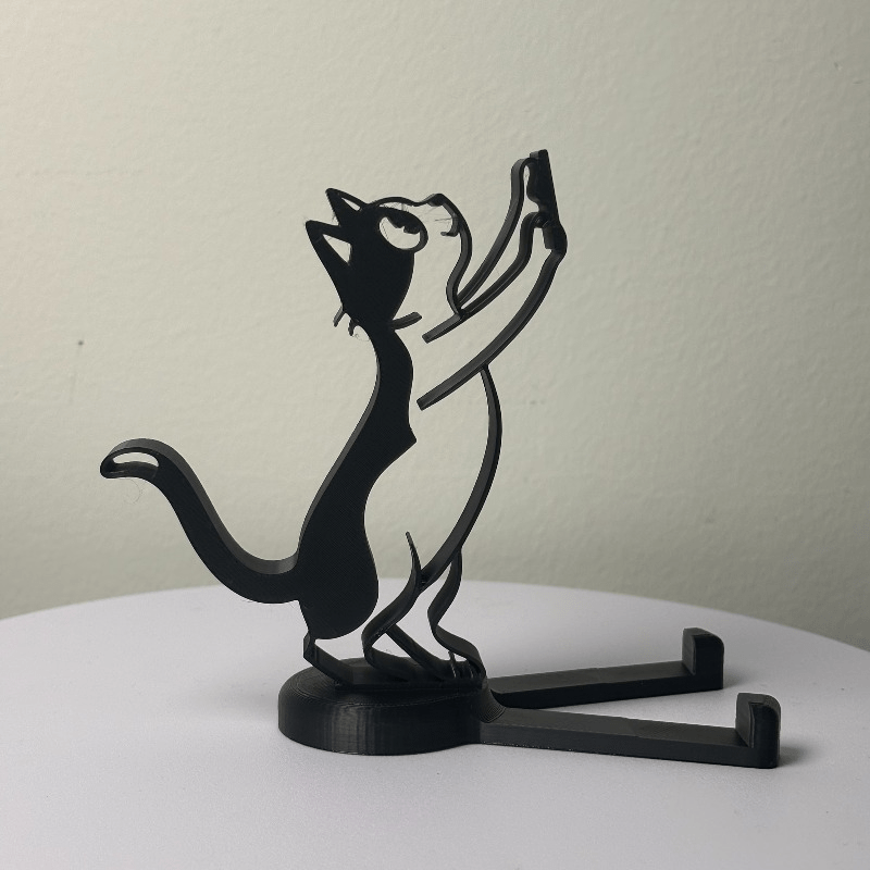 Abstract Hollow Line Cat Phone - Desk Setup Stand ulasan dan harga