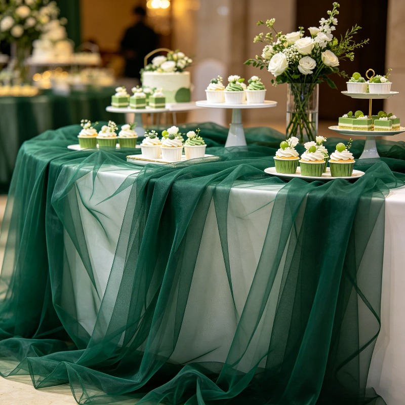 Dark Green Sheer Tulle Fabric  - Desk Setup Dark ulasan dan harga