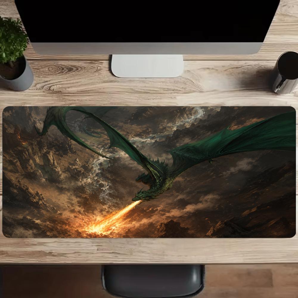 Fiery Dragon Mouse Pad Desk Ac - Desk Setup Gaming And Work ulasan dan harga