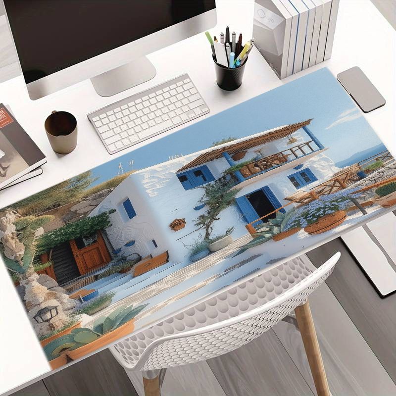 Brand Mediterranean Mouse Pad  - Desk Setup With Plants ulasan dan harga
