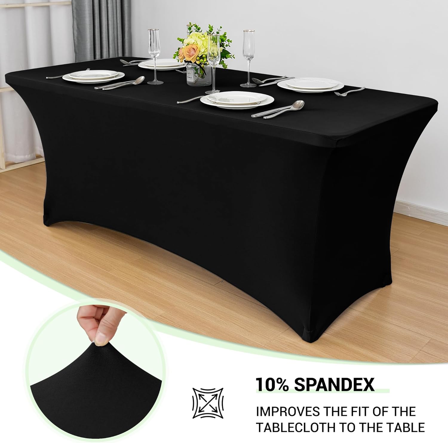 6ft Stretch Black Spandex Tabl - Desk Setup Wallpaper ulasan dan harga