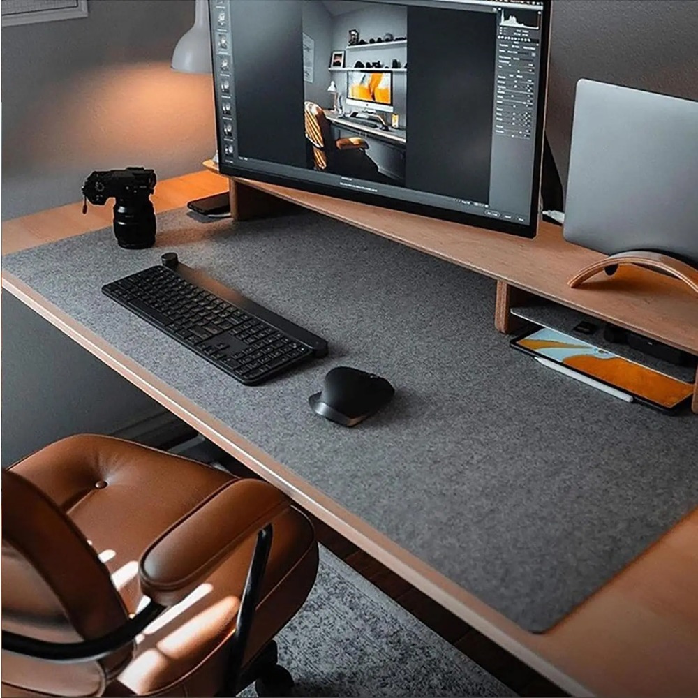 Felt Desk Mat Computer Mat for - Desk Setup Ergonomic ulasan dan harga