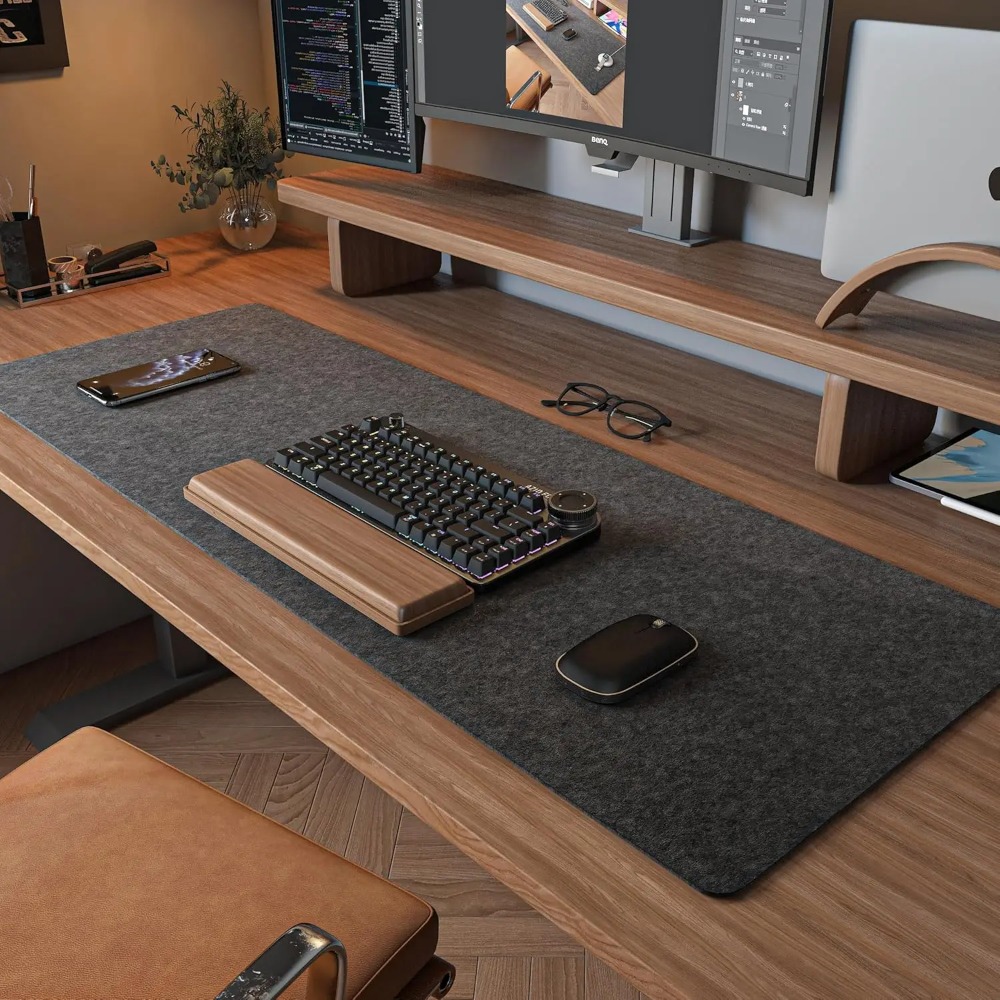 Felt Desk Mat Computer Mat for - Desk Setup Ergonomic ulasan dan harga