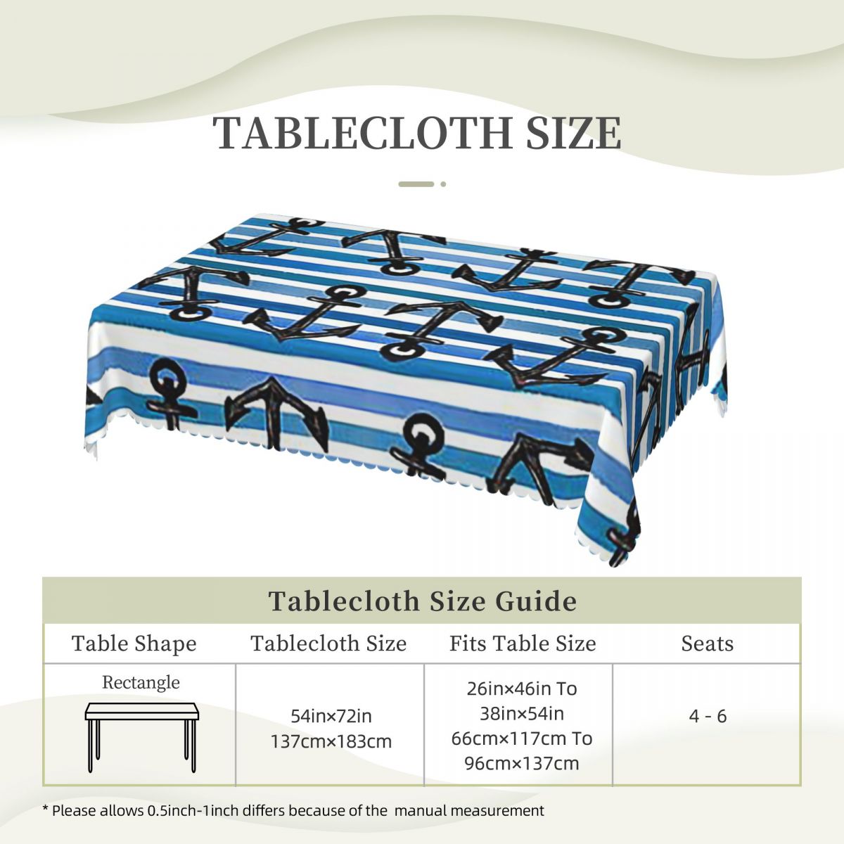 Nautical Blue Anchors Rectangu - Desk Setup Wallpaper ulasan dan harga