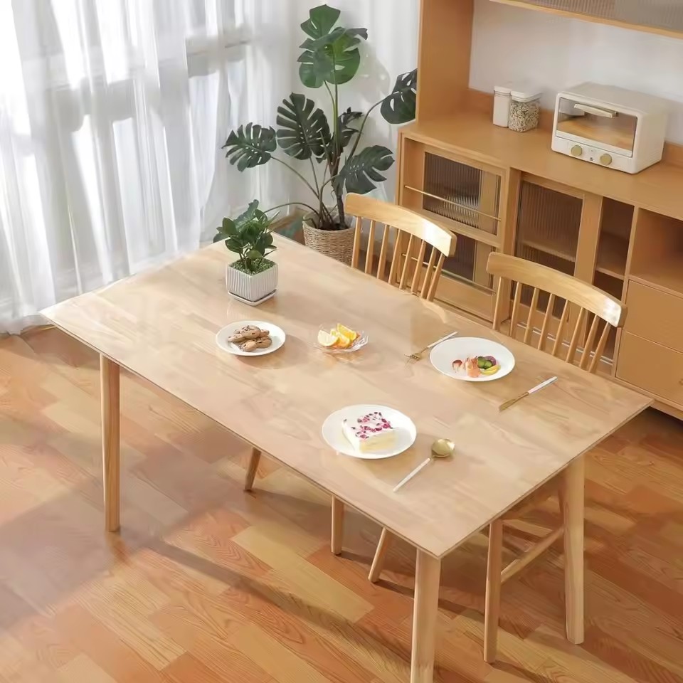 Soft Glass Tablecloth Transpar - Desk Setup Wallpaper ulasan dan harga