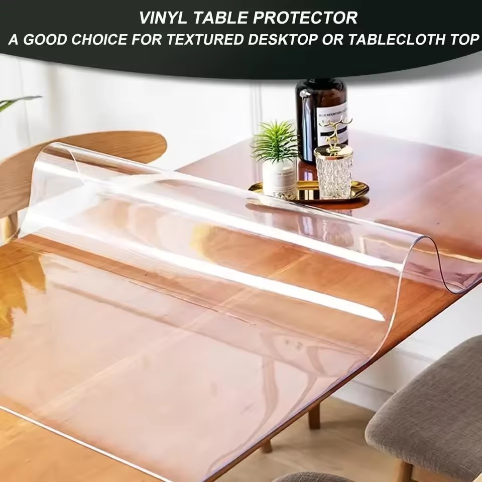 Soft Glass Tablecloth Transpar - Desk Setup Wallpaper ulasan dan harga