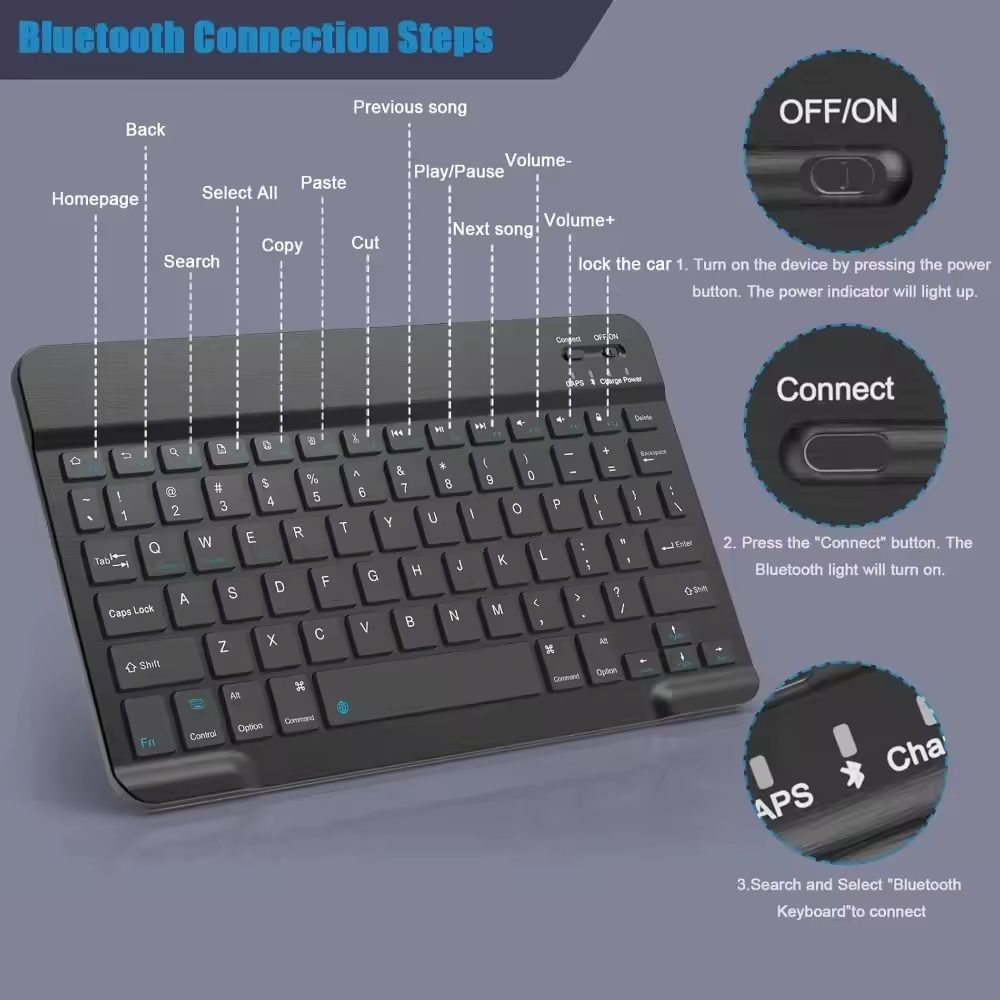 Bluetooth Wireless Keyboard Mo - Desk Setup Ipad ulasan dan harga