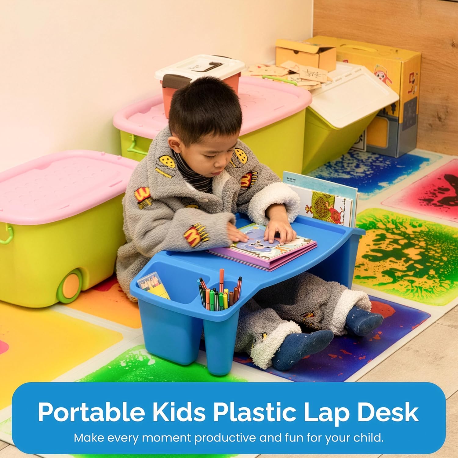 Set of 3 Portable Lap Desks wi - Desk Setup Blue ulasan dan harga