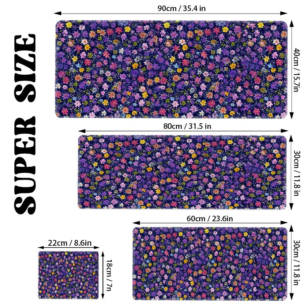 Floral Pattern Desk Mat Large  - Desk Setup Dark ulasan dan harga