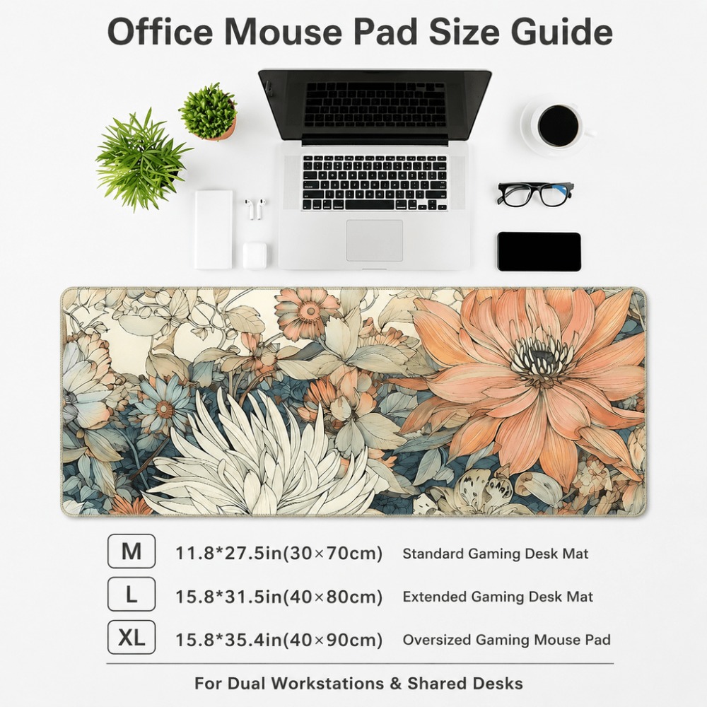 Retro floral table mat, featur - Desk Setup With Plants ulasan dan harga