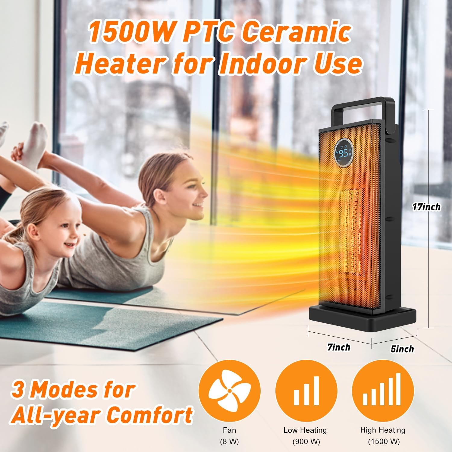 Room Heater 1500W Large Portab - Desk Setup Gear ulasan dan harga