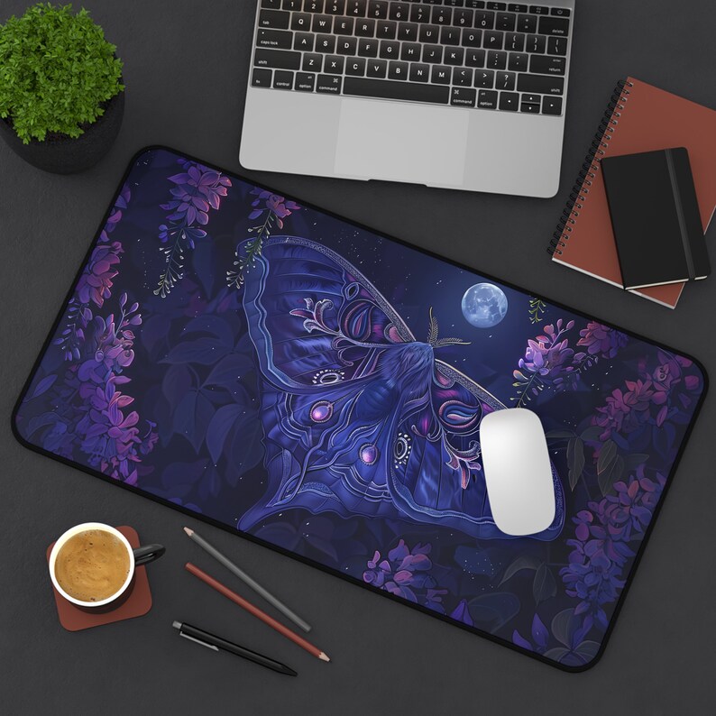 Moth Desk Mat, Cute Gaming Mou - Desk Setup With Plants ulasan dan harga