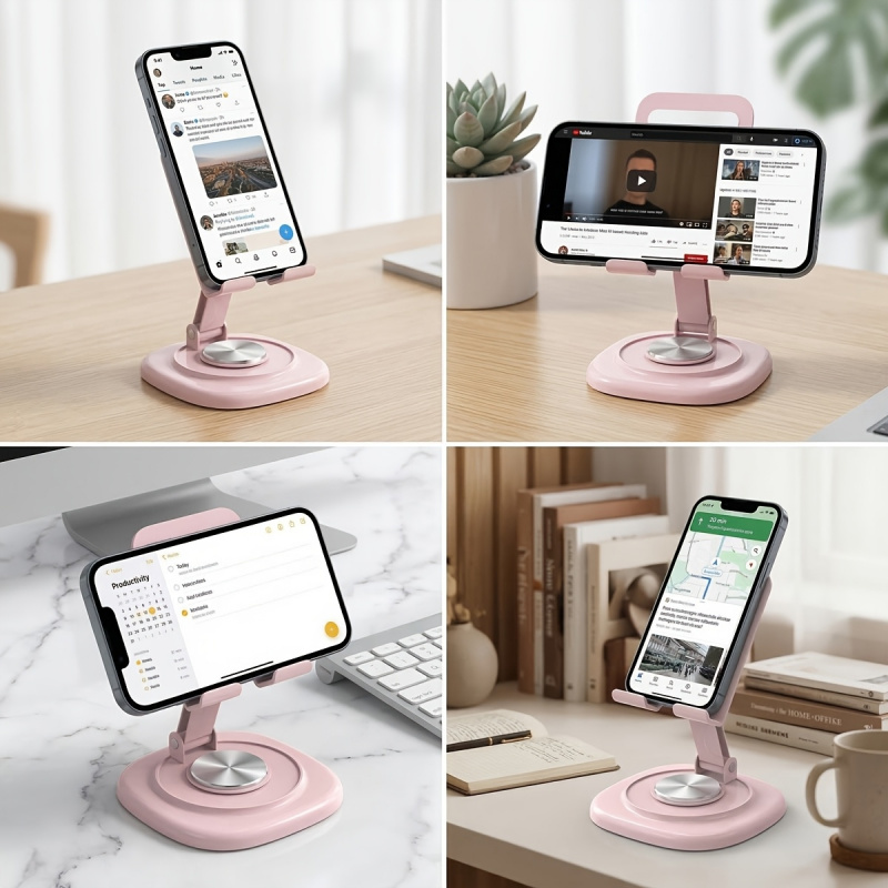 Macaron Desktop Metal Rotating - Desk Setup Stand ulasan dan harga