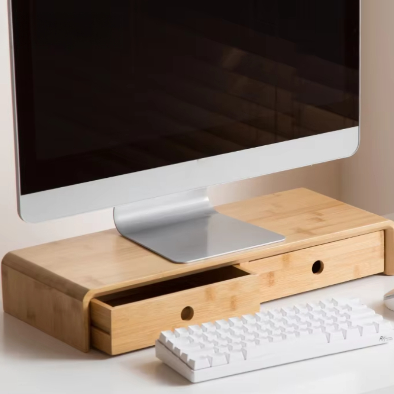Bamboo Laptop Monitor Riser Ec - Setup Desk Monitor ulasan dan harga