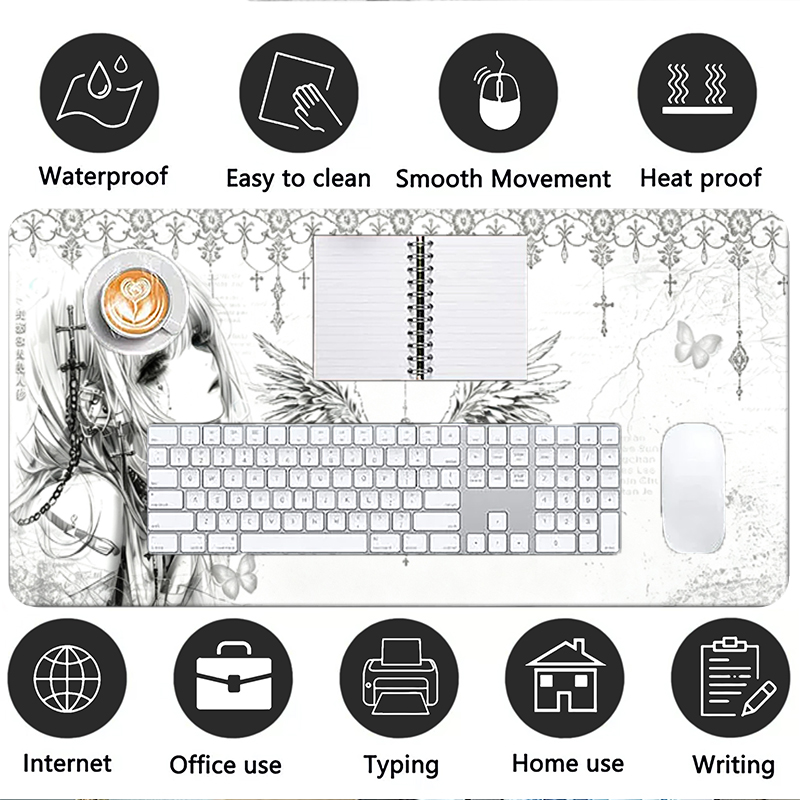 Leather Mousepad Black White A - Desk Setup Ergonomic ulasan dan harga