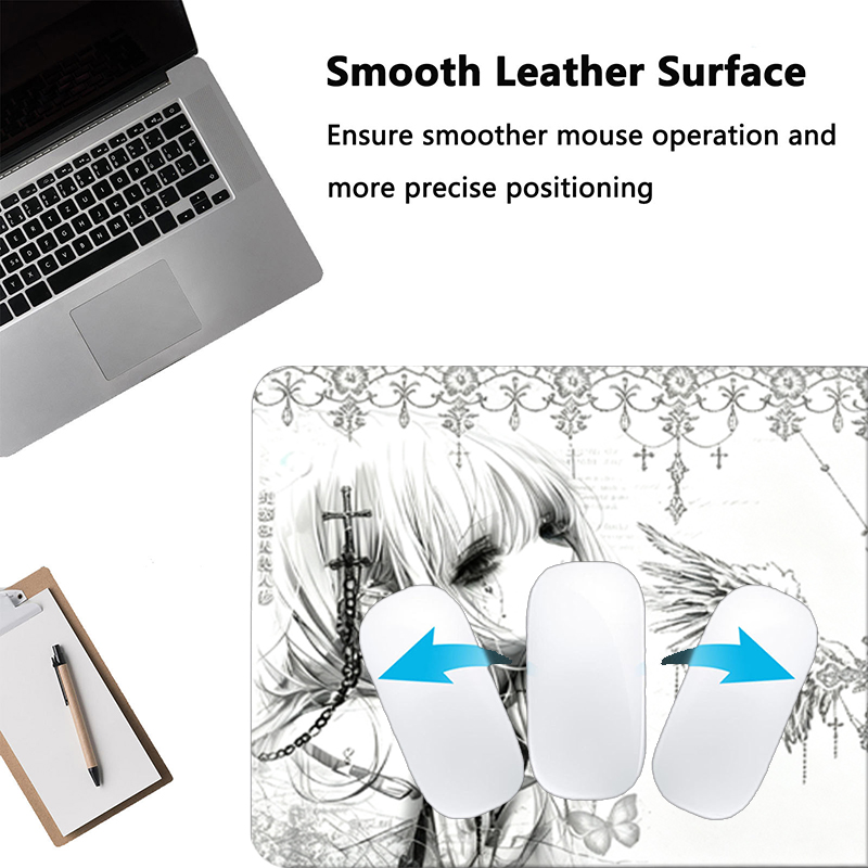 Leather Mousepad Black White A - Desk Setup Ergonomic ulasan dan harga