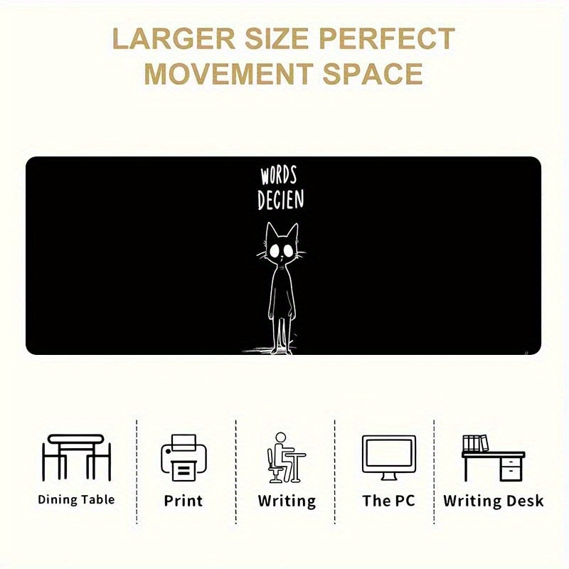 Funny Sketch Cat Words Decien  - Desk Setup Gaming And Work ulasan dan harga