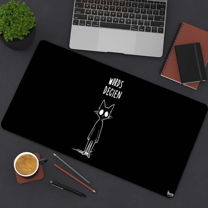 Funny Sketch Cat Words Decien  - Desk Setup Gaming And Work ulasan dan harga