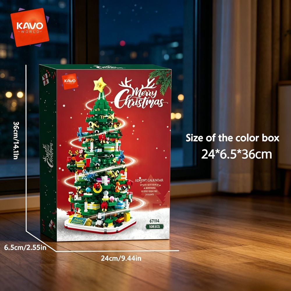 KAVOWORLD 1024pcs Christmas Tr - Desk Setup Gift Ideas ulasan dan harga
