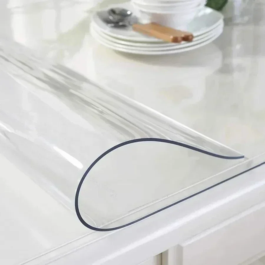 PVC Table Cloth Transparent Cl - Desk Setup Wallpaper ulasan dan harga